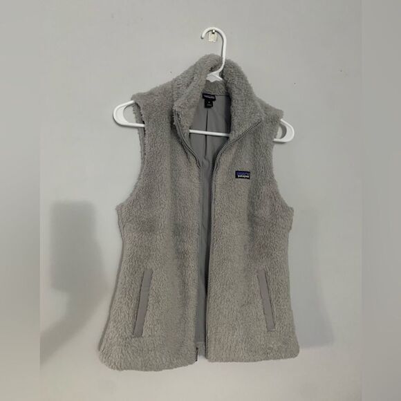 Patagonia Los Gatos Fleece Vest Teddy Fuzzy Recycled Salt Grey Gray Size S M - Picture 3 of 11